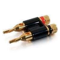 Cables To Go Gold Plated Banana Plug Speaker Connector - 2 pk (Black)