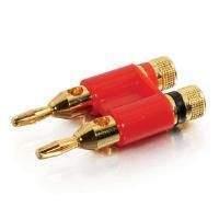 Cables To Go Gold Plated Banana Plug Speaker Connector - 2 pk (Red)