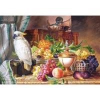 castorland josef schuster still life with fruit and a cockatoo