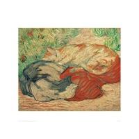 Cats on a Red Blanket By Franz Marc