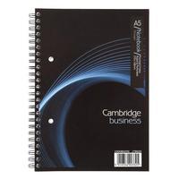 Cambridge Notebook Wirebound Punched 2 Holes 90gsm Ruled and Margin 160pp A5 Ref 100080200 [Pack 5]