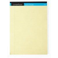 Cambridge Legal Pad Perforated Tear-off Feint Ruled with Margin 100pp A4 Yellow Ref 100080179 [Pack 10]