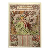 Calendar 1898, January to March By Alphonse Mucha