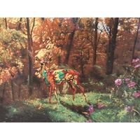 Camo Deer in Autumn By Ron English