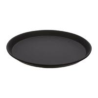 cambro fibreglass round non skid tray black 11in