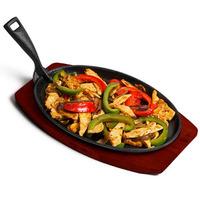 cast iron fajita sizzle platter with grooves 1075 inch single
