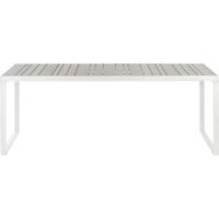 Catania outdoor 8 seater dining table, white and polywood