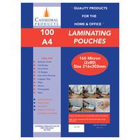 Cathedral Products A4160100 A4 Laminating Pouches 150 micron Pack 100