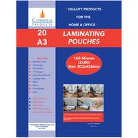 Cathedral Products A316020 A3 Laminating Pouches 150 micron Pack 20
