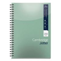 Cambridge Jotter (A4) Wirebound Card Cover Notebook 80gsm Ruled 200 Pages (Pack of 3 Notebooks)