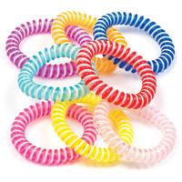 Candy Stripe Spiral Bracelets (Pack of 8)