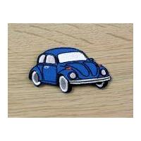 car embroidered iron on motif applique blue