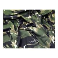 Camouflage Army Print Scuba Stretch Jersey Dress Fabric Green