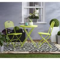 Cafe Espresso Folding Mesh Bistro Set in Apple Green