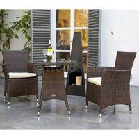Cannes Rattan 2 Seater Carver Tea Set in Brown