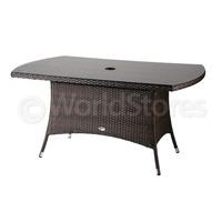 cannes rattan rectangular table in brown