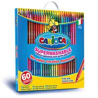 Carioca Superwashable Fine Tip Pens - Box of 60 (Box of 60)