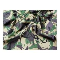 Camouflage Print Cotton Lawn Dress Fabric Brown & Green