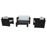 Cannes 4 Seater Sofa Set in Ebony Black