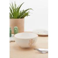 Cactus Print Bowl, WHITE