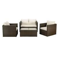 Cannes Deluxe 4 Seater Sofa Set in Mocha Brown