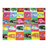 Cars & Campervans Print Plastic Coated PVC Table Protector Fabric Multicoloured