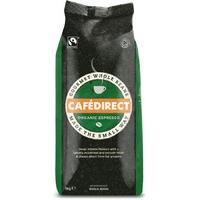 cafedirect organic espresso whole coffee beans 1kg