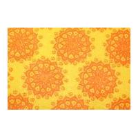 camelot fabrics mandala printed hard craft felt lemon yellow