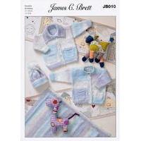 Cardigans, Hat and Blanket in James C. Brett Baby Marble DK (JB010)
