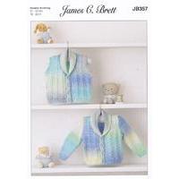 cardigan and waistcoat in james c brett baby marble dk jb357