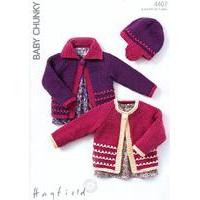 cardigans and hat in hayfield baby chunky 4407