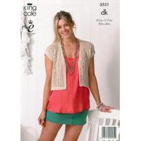 cardigan and waistcoat in king cole bamboo cotton dk 3531