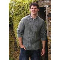 Cabled Sweater and Hoodie in King Cole Fashion Aran (3964)