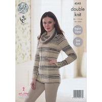 cardigan and sweater in king cole drifter 4545