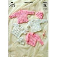 cardigans sweater and hat in king cole dk 2885