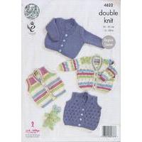 Cardigans and Waistcoat in King Cole Comfort and Comfort Prints DK (4622)