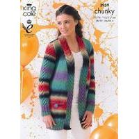 cardigan and waistcoat in king cole riot chunky 3959