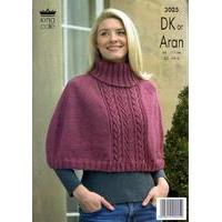 capes in king cole merino blend dk and king cole fashion aran 3025