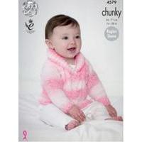 Cardigan and Sweater in King Cole Baby Soft Chunky - Big Value (4579)