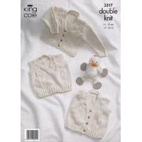 cardigan waistcoat and slipover in king cole cottonsoft dk 3517