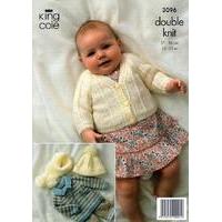 cardigan sweater and accessories in king cole baby dk 3096