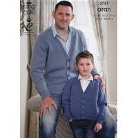 Cardigan and Sweater in King Cole Merino Blend Aran (3757)