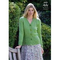Cardigan & Sweater in King Cole 4 Ply (3419)