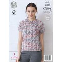 Cabled Raglan Sweater with Long and Short Sleeves in King Cole Gypsy Super Chunky (4357)