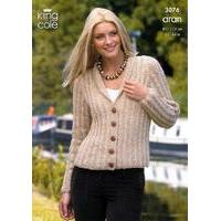 cardigan and bolero knitted in king cole fashion aran 3076