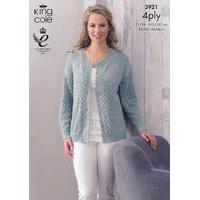 Cardigan and Sweater in King Cole Bamboo 4 Ply (3921)