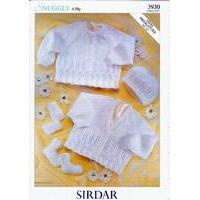Cardigans, Hat, Mittens and Bootees in Sirdar Snuggly 4 Ply (3930)