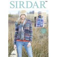 cardigan waistcoat and scarf in sirdar aura 7880