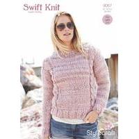 cable sweater in stylecraft swift knit super chunky 9067