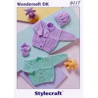 Cardigans, Hat & Mittens in Stylecraft Wondersoft DK (8117)
